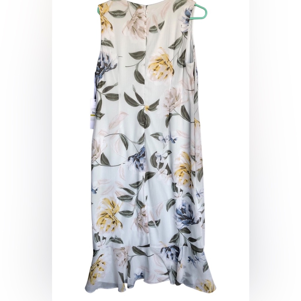 Calvin Klein Women Size 14 N.W.T.Floral Sleeveless Dress.Midi,Pastel Colors Zip - Picture 3 of 8